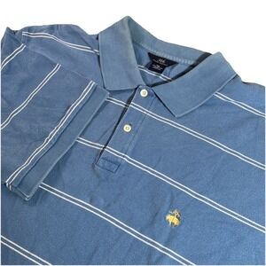 Brooks Brothers 346 Polo Men's XXL Blue Striped Short Sleeve Cotton Golf Polo